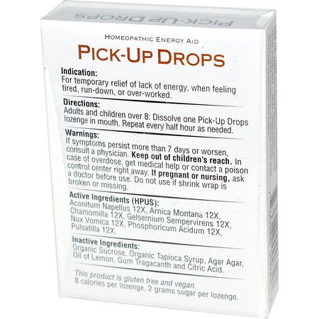 順勢療法, 草藥: Historical Remedies, Pick-Up Drops, for Energy, 30 Homeopathic Lozenges