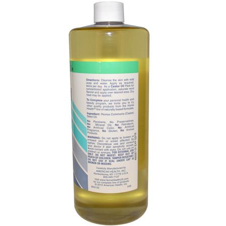 蓖麻, 按摩油: Home Health, Castor Oil, 32 fl oz (946 ml)