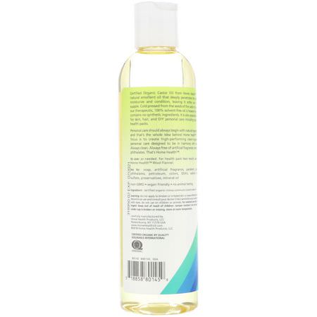 皮膚護理, 腳輪: Home Health, Organic Castor Oil, 8 fl oz (236 ml)