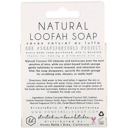 肥皂, 沐浴露: Honey Belle, Natural Loofah Soap, Sandalwood Patchouli, 5 oz (140 g)