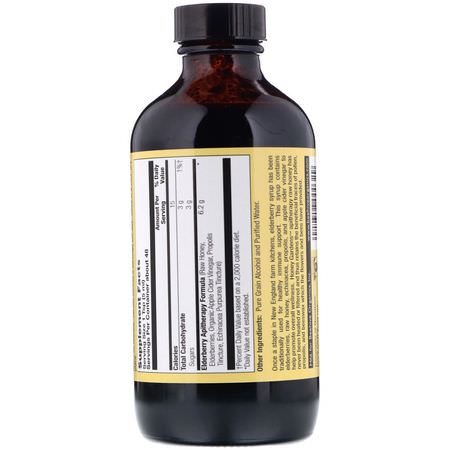 流感, 咳嗽: Honey Gardens, Elderberry Syrup with Apitherapy Raw Honey, Organic Apple Cider Vinegar, and Propolis, 8 fl oz (240 ml)