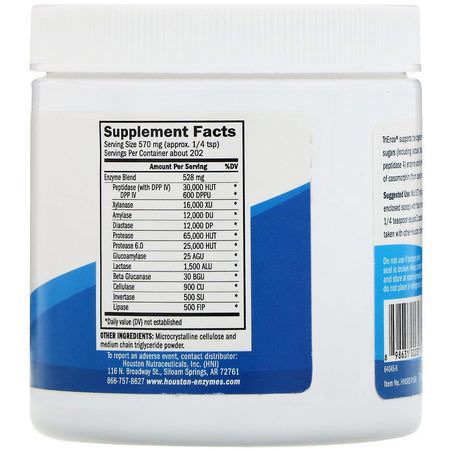 消化酶, 消化: Houston Enzymes, TriEnza Powder, 115 g