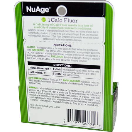 止痛, 急救: Hyland's, NuAge, No 1 Calc Fluor (Calcium Fluoride), 125 Tablets