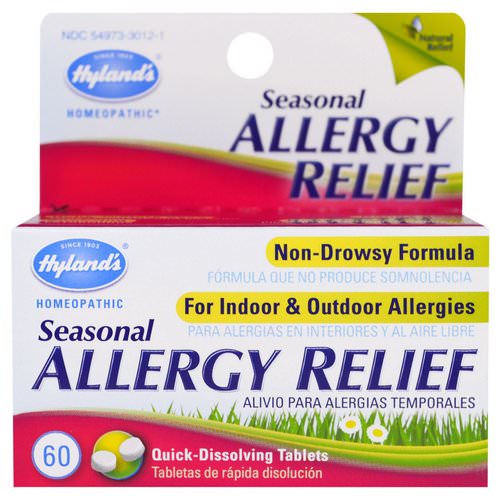 Hyland's, Seasonal Allergy Relief, 60 Quick-Dissolving Tablets Review