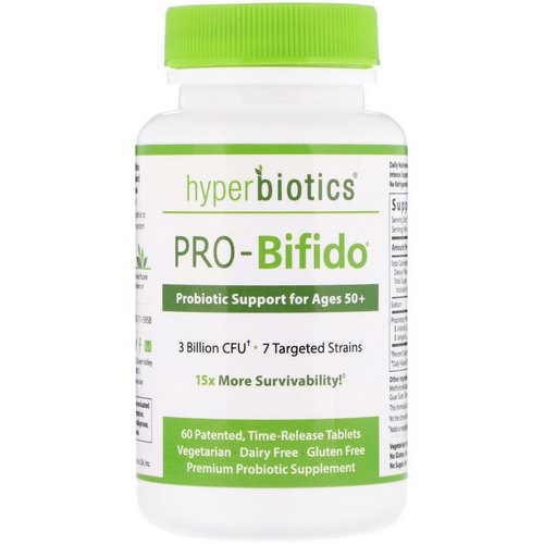 Hyperbiotics, PRO-Bifido, Probiotic Support for Ages 50+, 60 Time-Release Tablets Review