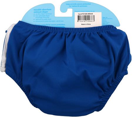 服裝, 兒童: i play Inc, Swimsuit Diaper, Reusable & Absorbent, 24 Months, Royal Blue, 1 Diaper