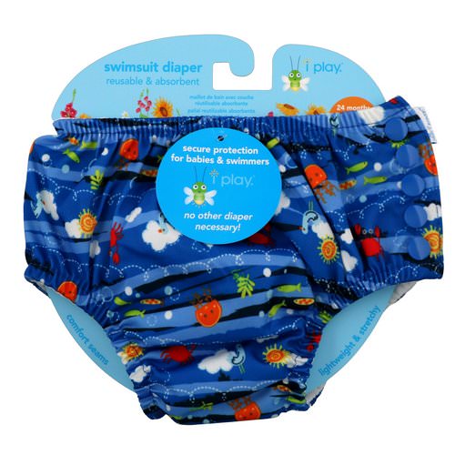 i play Inc, Swimsuit Diaper, Reusable & Absorbent, 24 Months, Royal Blue Sea Friends, 1 Diaper Review