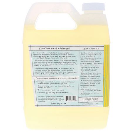 洗滌劑, 洗衣: Indigo Wild, Zum Clean, Aromatherapy Laundry Soap, Eucalyptus-Citrus, 32 fl oz (.94 l)
