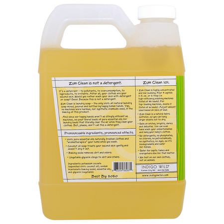 洗滌劑, 洗衣: Indigo Wild, Zum Clean, Aromatherapy Laundry Soap, Tea Tree-Citrus, 32 fl oz (.94 L)