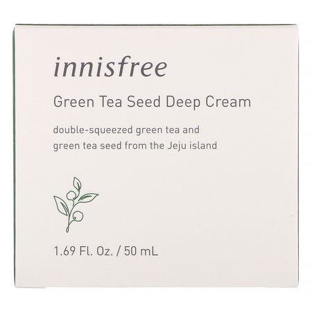 K美容保濕霜, 乳霜: Innisfree, Green Tea Seed Deep Cream, 1.69 fl oz (50 ml)