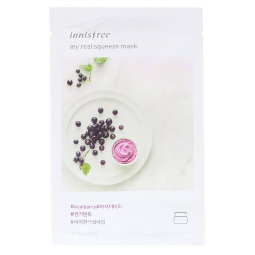 Innisfree, My Real Squeeze Mask, Acai Berry, 1 Sheet Review