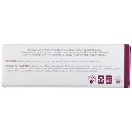 肽, 血清: InstaNatural, Eyelash Enhancing Serum, 0.35 fl oz (10 ml)