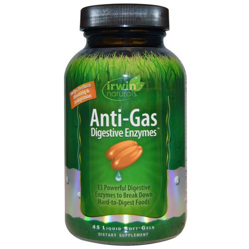 Irwin Naturals, Anti-Gas Digestive Enzymes, 45 Liquid Soft-Gels Review
