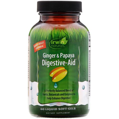 Irwin Naturals, Ginger & Papaya Digestive-Aid, 60 Liquid Soft-Gels Review