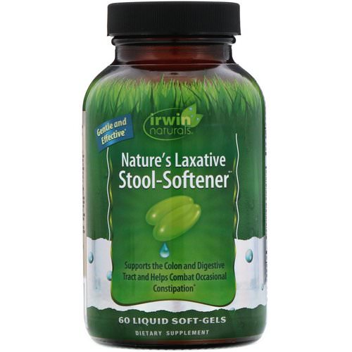 Irwin Naturals, Nature's Laxative Stool-Softener, 60 Liquid Soft-Gels Review