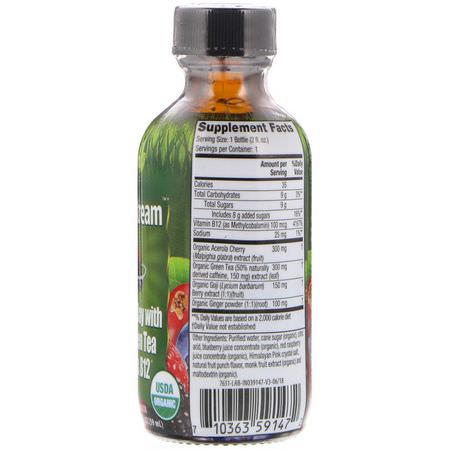 草藥, 順勢療法: Irwin Naturals, Organic, Energy Stream, Mixed Berry Flavor, 2 fl oz (59 ml)