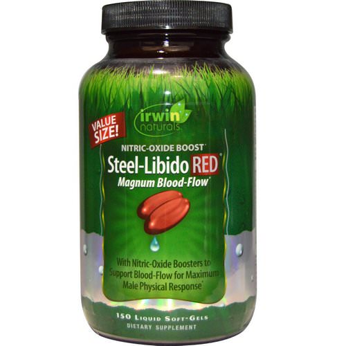 Irwin Naturals, Steel-Libido Red, Magnum Blood-Flow, 150 Liquid Soft-Gels Review