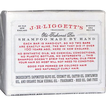 洗髮, 護髮: J.R. Liggett's, Old-Fashioned Bar Shampoo, Original Formula, 3.5 oz (99 g)