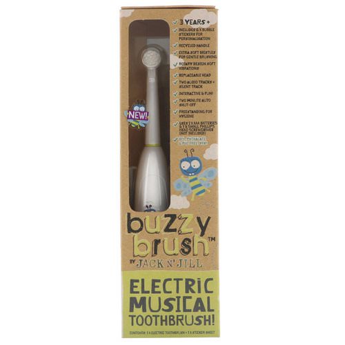 Jack n' Jill, Buzzy Brush, Electric Musical Toothbrush, 1 Electric Toothbrush + 1 Sticker Sheet Review