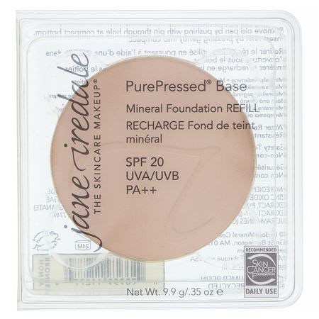 基礎, 臉部: Jane Iredale, PurePressed Base, Mineral Foundation Refill, SPF 20 PA++, Honey Bronze, 0.35 oz (9.9 g)