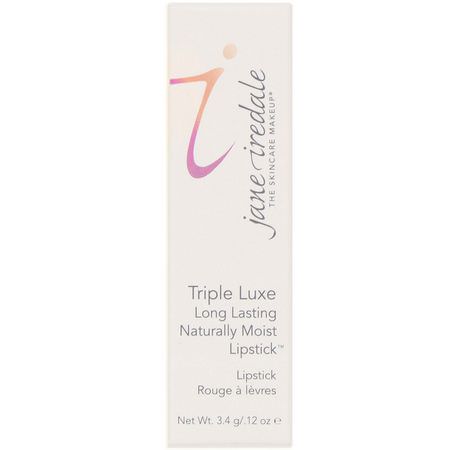 唇膏, 嘴唇: Jane Iredale, Triple Luxe, Long Lasting Naturally Moist Lipstick, Joanna, .12 oz (3.4 g)