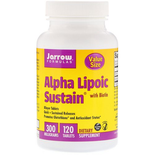 Jarrow Formulas, Alpha Lipoic Sustain, with Biotin, 300 mg, 120 Tablets Review