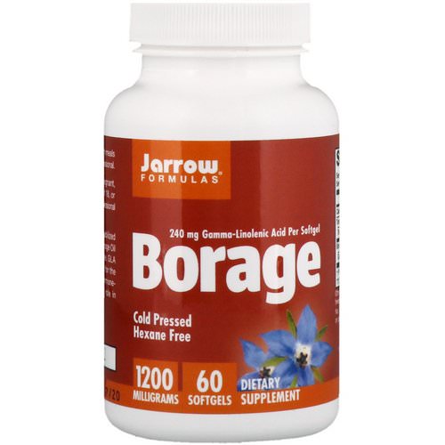 Jarrow Formulas, Borage, GLA-240, 1,200 mg, 60 Softgels Review