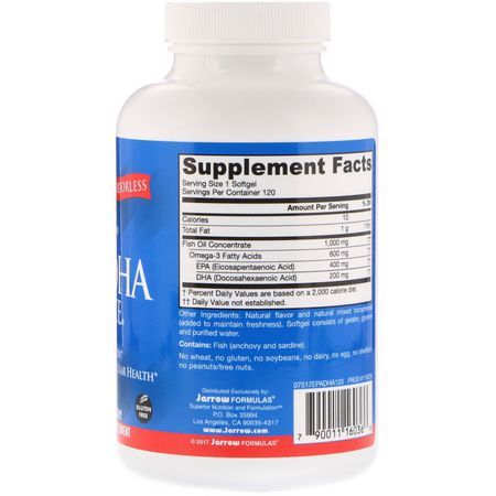 Omega-3魚油, EPA DHA: Jarrow Formulas, EPA-DHA Balance, 120 Softgels
