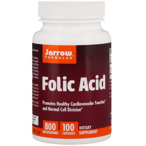 Jarrow Formulas, Folic Acid, 800 mcg, 100 Capsules Review