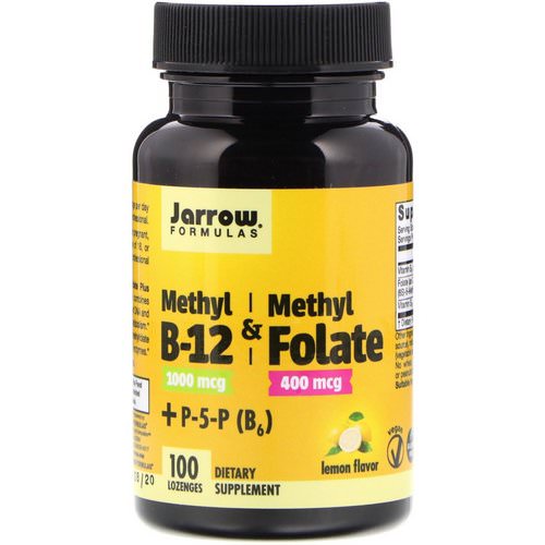 Jarrow Formulas, Methyl B-12 & Methyl Folate, Lemon Flavor, 1000 mcg / 400 mcg, 100 Lozenges Review