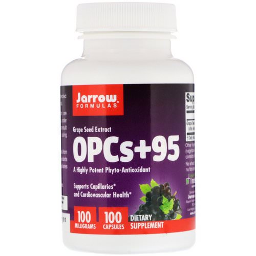 Jarrow Formulas, OPCs + 95, Grape Seed Extract, 100 mg, 100 Capsules Review