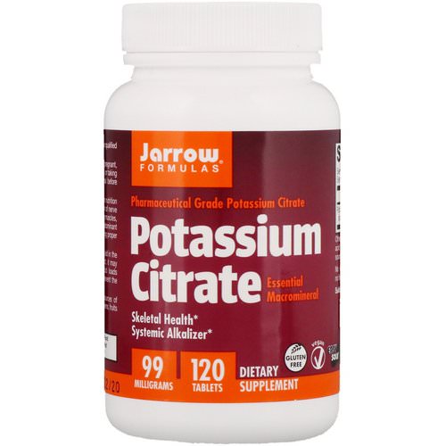 Jarrow Formulas, Potassium Citrate, Skeletal Health, 99 mg, 120 Tablets Review