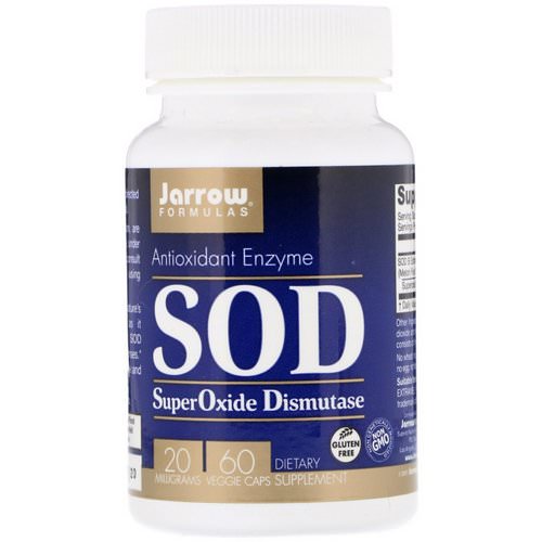 Jarrow Formulas, SuperOxide Dismutase (SOD), 20 mg, 60 Veggie Caps Review