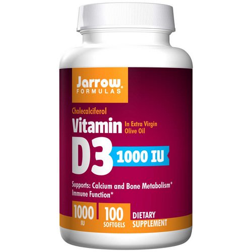 Jarrow Formulas, Vitamin D3, Cholecalciferol, 1,000 IU, 100 Softgels Review