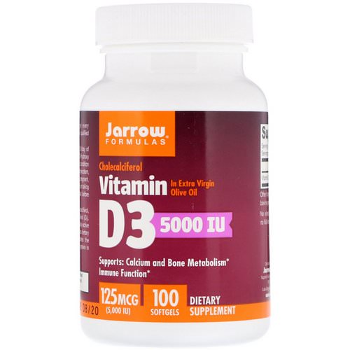 Jarrow Formulas, Vitamin D3, Cholecalciferol, 5,000 IU, 100 Softgels Review