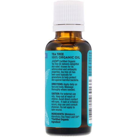 藥膏, 外用藥: Jason Natural, 100% Organic Oil, Tea Tree, 1 fl oz (30 ml)