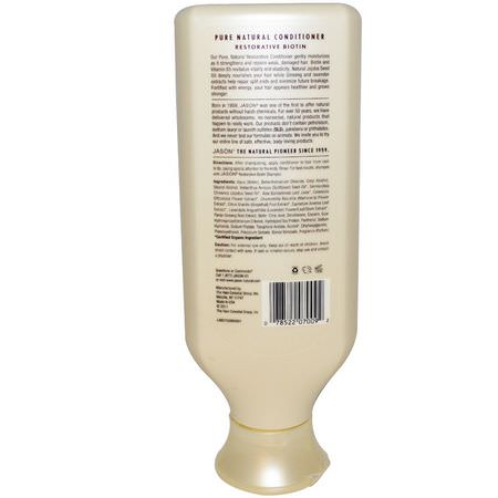 護髮素, 護髮素: Jason Natural, Conditioner, Restorative Biotin, 16 oz (454 ml)