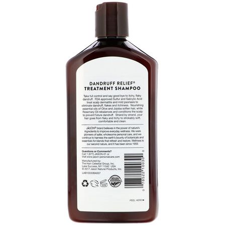 頭皮護理, 頭髮: Jason Natural, Dandruff Relief Treatment Shampoo, 12 fl oz (355 ml)