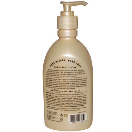洗手液, 淋浴: Jason Natural, Hand Soap, Soothing Aloe Vera, 16 fl oz (473 ml)
