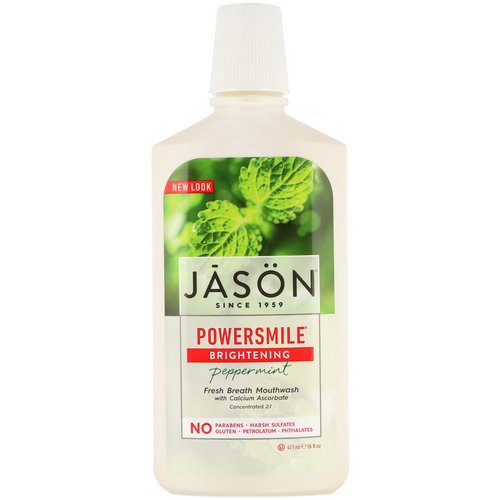 Jason Natural, Powersmile, Brightening Mouthwash, Peppermint, 16 fl oz (473 ml) Review