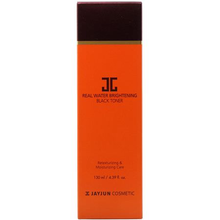 爽膚水, K美容潔面乳: Jayjun Cosmetic, Real Water Brightening Black Toner, 4.39 fl oz (130 ml)