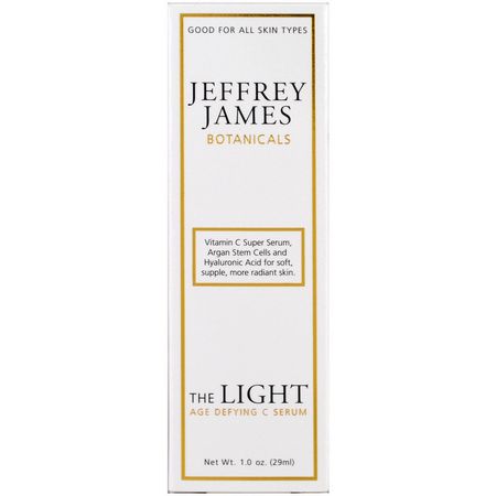 維生素C血清, 緊緻: Jeffrey James Botanicals, The Light Age Defying C Serum, 1.0 oz (29 ml)