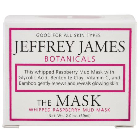 維生素C, 泥面膜: Jeffrey James Botanicals, The Mask, Whipped Raspberry Mud Mask, 2.0 oz (59 ml)