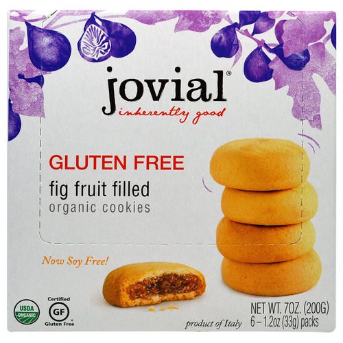 Jovial, Organic Cookies, Fig Fruit Filled, 6 Packs, 1.2 oz (33 g) Each Review