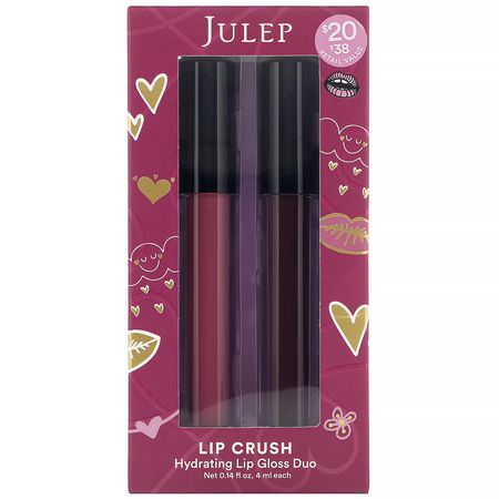 唇彩, 嘴唇: Julep, Lip Crush, Hydrating Lip Gloss Duo, 0.14 fl. oz (4 ml)