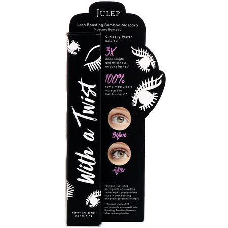 睫毛膏, 眼睛: Julep, With a Twist, Lash Boosting Bamboo Mascara, Jet Black, 0.24 oz (6.7 g)