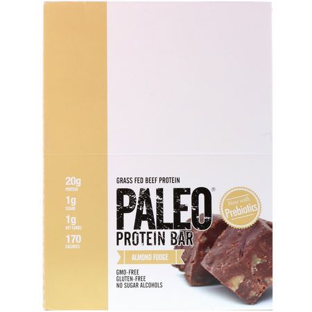 乳清蛋白棒, 蛋白棒: Julian Bakery, Paleo Protein Bar, Almond Fudge, 12 Bars, 2.0 oz (56.3 g) Each