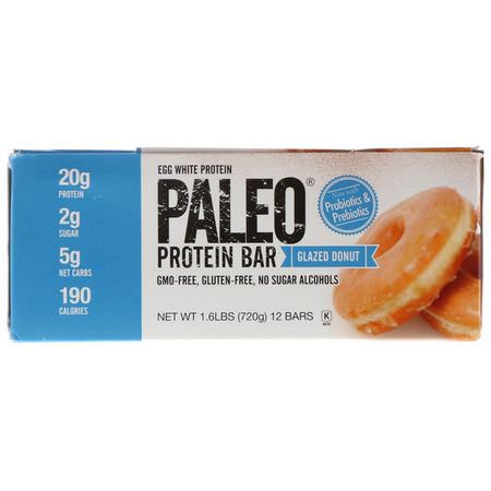 營養棒: Julian Bakery, Paleo Protein Bar, Glazed Donut, 12 Bars, 2.12 oz (60 g) Each