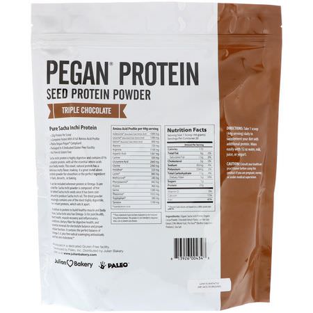 植物性, 植物性蛋白: Julian Bakery, Pegan Protein, Seed Protein Powder, Triple Chocolate, 2 lbs (907 g)
