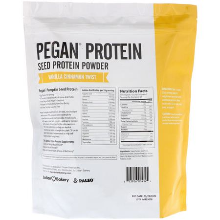 南瓜蛋白, 植物性蛋白: Julian Bakery, Pegan Protein, Seed Protein Powder, Vanilla Cinnamon Twist, 2 lbs (907 g)